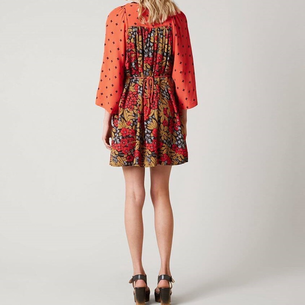 FREE PEOPLE Womens Dress Talulla Mini Cherry Combo Orange - Picture 2 of 2